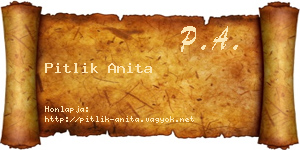 Pitlik Anita névjegykártya