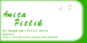 anita pitlik business card